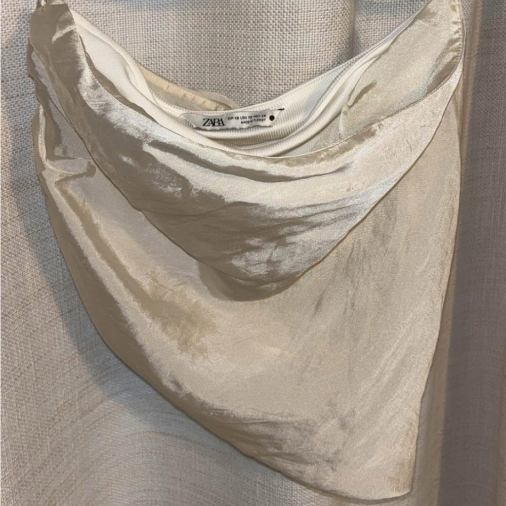 Zara Satin Blouse in Beige